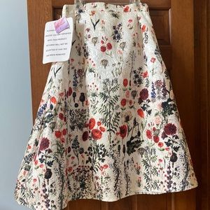 NEW NEVER WORN Lush, Elegant Floral Brocade Tea Length Skirt by Chicwish